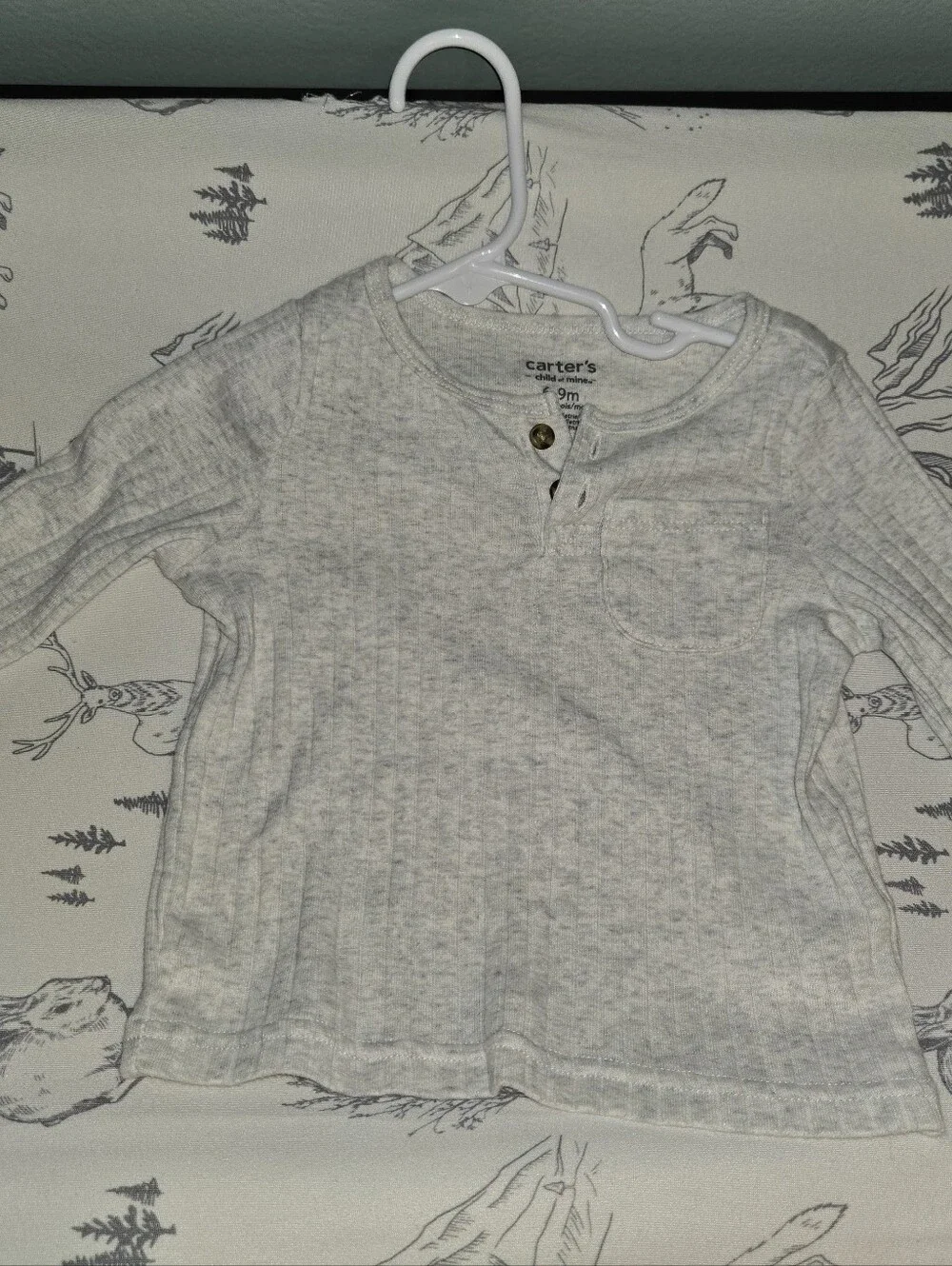 Carter's Heather Light Gray Ribbed 2-Piece Pj And Lounge Set